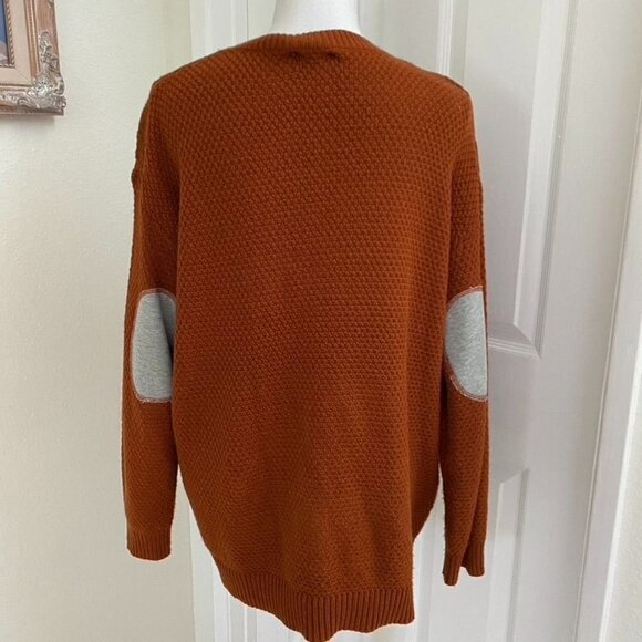 Urban Outfitters BDG Small Crew Neck Oversized Cable Knit Sweater Elbow Patches - Picture 6 of 11